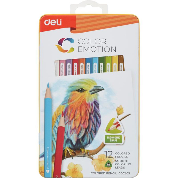 Карандаши цветные Deli Color Emotion 12 цветов (EC00205)