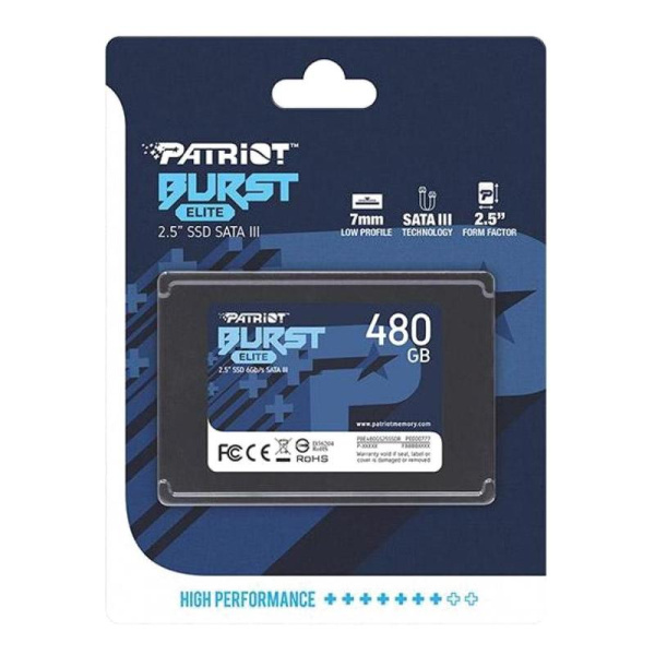SSD накопитель Patriot BURST ELITE 480 ГБ (PBE480GS25SSDR)