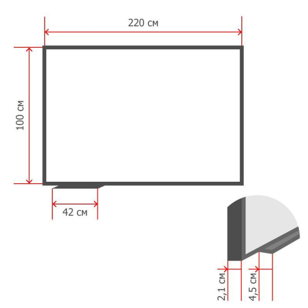 Доска магнитно-маркерная 100х220 см Комус Premium лак