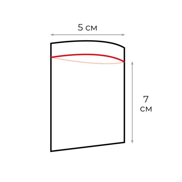 Пакет с замком zip-lock 5x7 см 32 мкм (100 штук в упаковке)