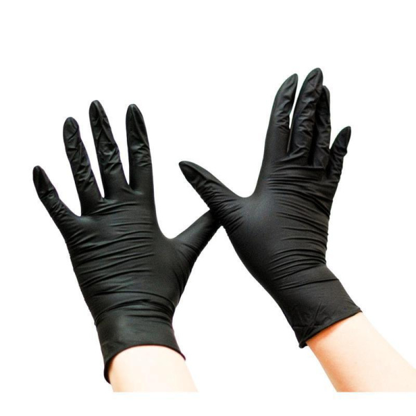 Перчатки медицинские смотровые нитриловые Basic нестерильные  неопудренные размер XL (9-10) черные (100 штук в упаковке)