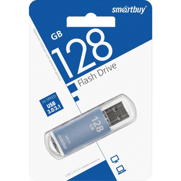 Флешка USB 3.0 128 ГБ Smartbuy V-Cut (SB128GBVC-B3)