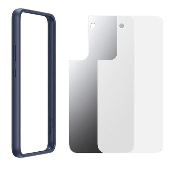 Чехол-накладка Samsung Frame Cover S22+ для Samsung Galaxy S22+  прозрачный/темно-синий (SAM-EF-MS906CNEGRU)