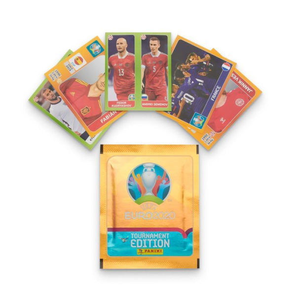Наклейки детские коллекционные Panini UEFA EURO 2020 Tournament Edition (5 штук в упаковке)