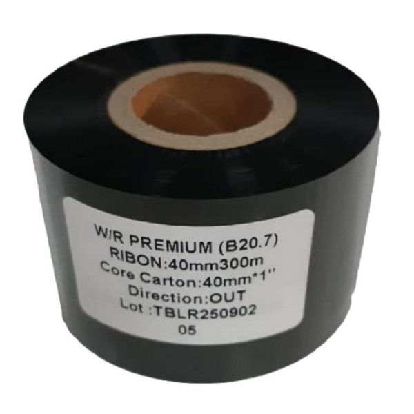 Риббон Wax/Resin Premium black 40 мм х 300 м OUT (диаметр втулки 25.4  мм)