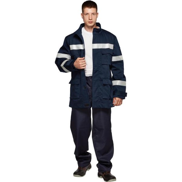 Куртка-накидка для защиты от электродуги Энергия летняя унисекс синяя  (35.2 кал/см2, размер  60-62, рост 170-176)
