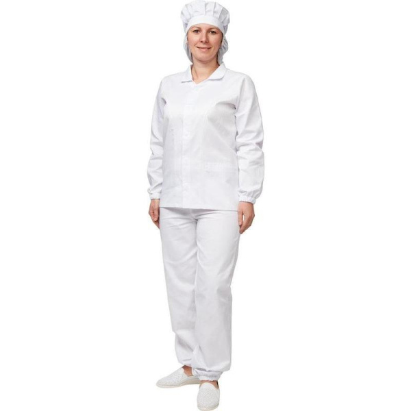 Куртка для пищевого производства женская у17-КУ белая (размер 52-54 рост 158-164)