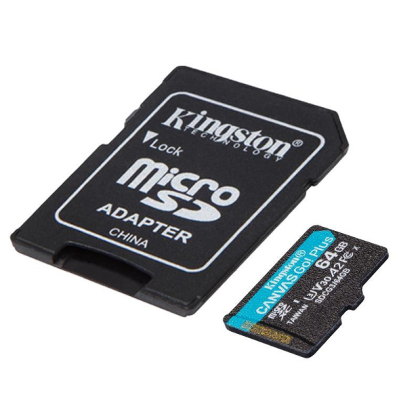 Карта памяти 64 Гб microSDXC Kingston Canvas Go! Plus UHS-I U3 A2 V30 (SDCG3/64Gb)