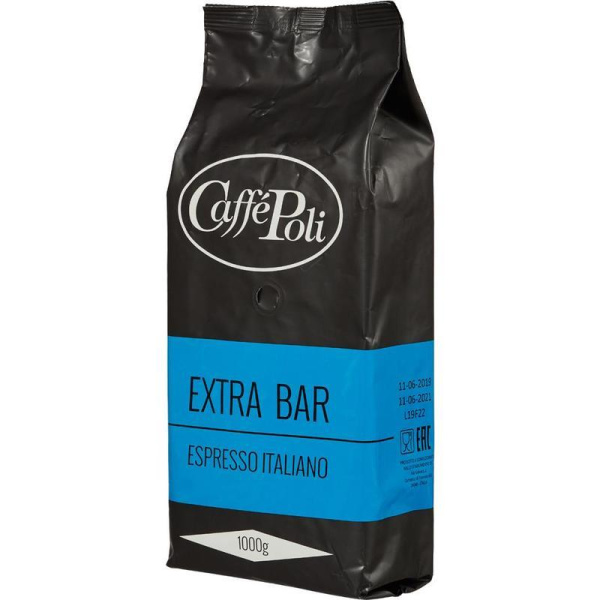 Кофе Caffe Poli Extra Bar в зернах, 1 кг.