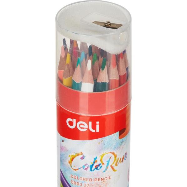 Карандаши цветные Deli ColoRun 24 цвета трехгранные в тубусе (EC00327)