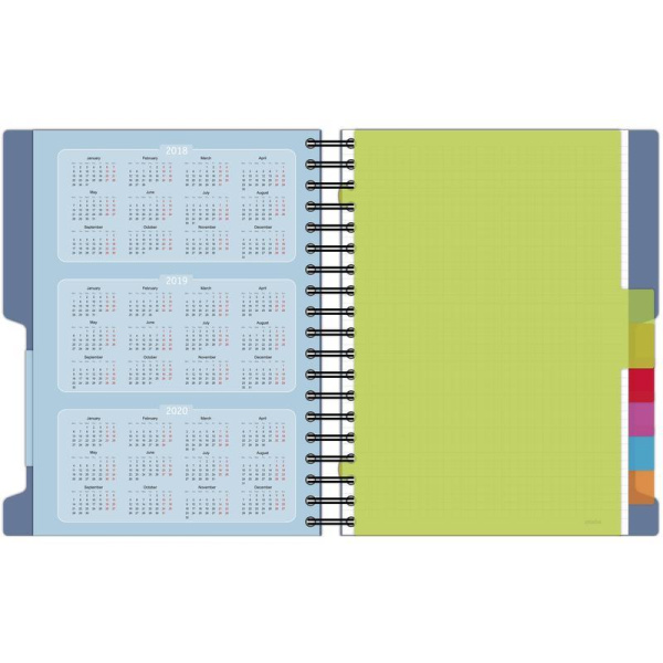 Бизнес-тетрадь Attache Selection Office book A4- 200 листов синяя в клетку 5 разделителей на спирали (212х245 мм)