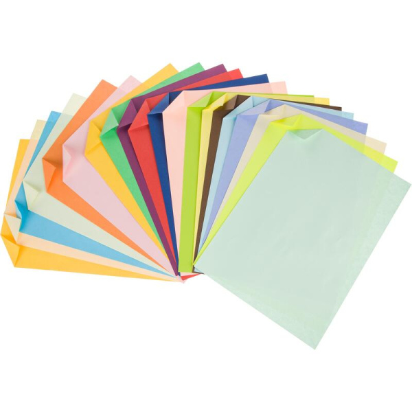 Бумага цветная №1 School ColorPics (А4, 20 листов, 20 цветов, офсетная,  тонированная)