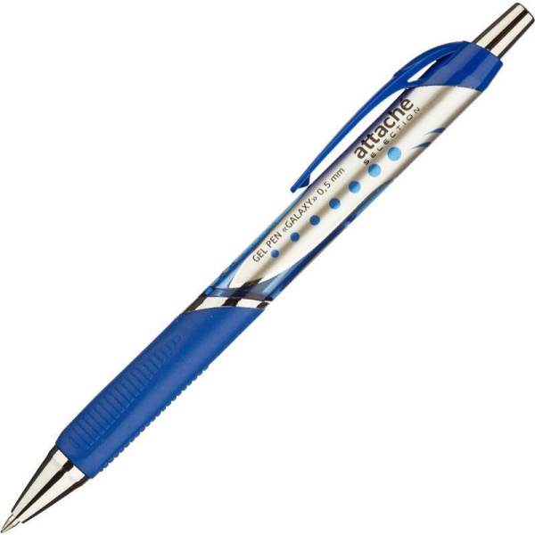 Ручка гелевая автоматическая Attache Selection Galaxy синяя (толщина линии 0,5 мм)