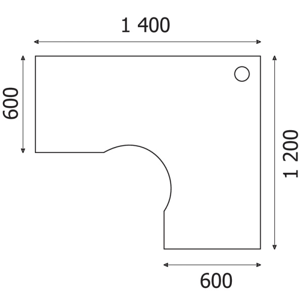 Стол эргономичный Арго А-204.60 правый (бук, 1400x1200x760 мм)