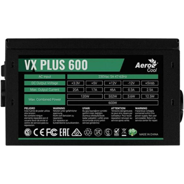 Блок питания Aerocool VX Plus 600 Вт (VX PLUS 600)