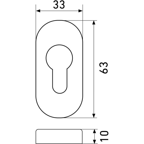 Накладка для цилиндрового механизма Стандарт 0900 SS Inox