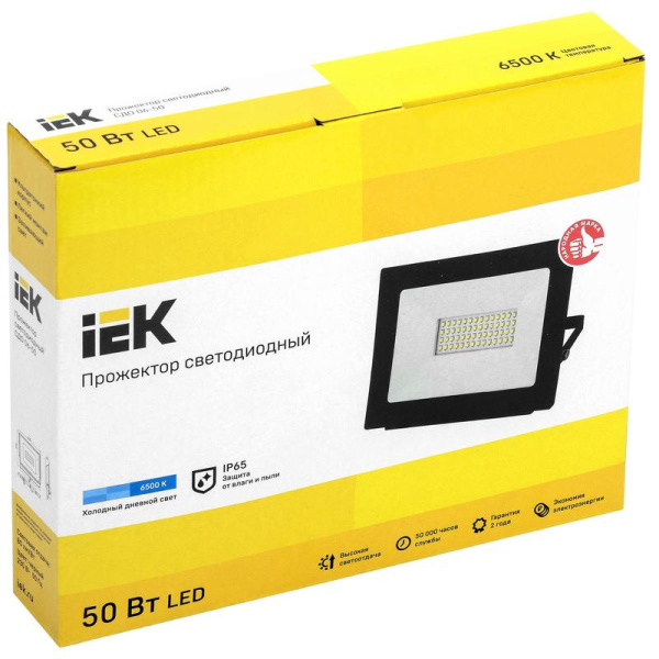 Прожектор светодиодный IEK 50 Вт 6500 К 4000 лм IP65 (LPDO601-50-65-K02)