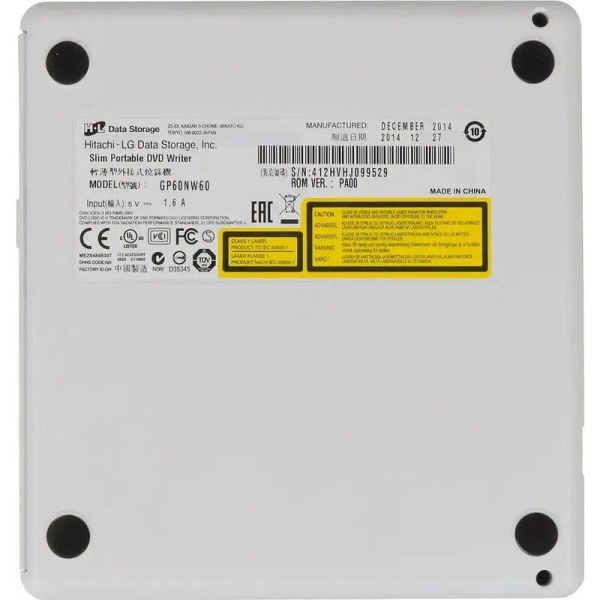 Привод DVD-RW LG GP60NW60.AUAE12W Slim