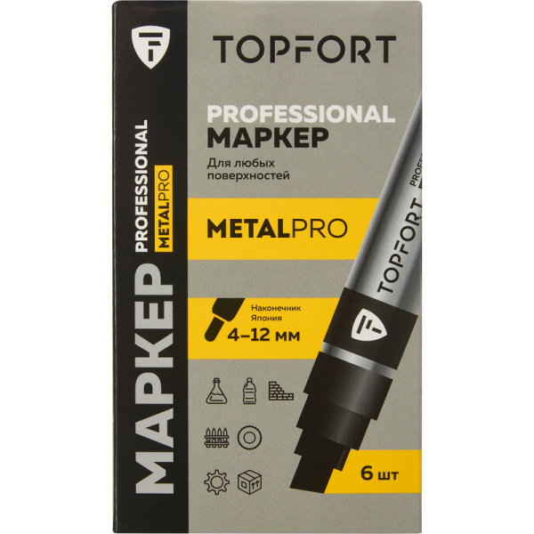 Маркер промышленный TOPFORT MetalPro для универсальной маркировки черный  (4-12 мм)