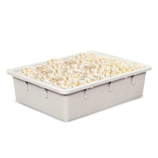 Ящик (лоток) сырково-творожный из ПНД 532х400х141 мм морозостойкий белый