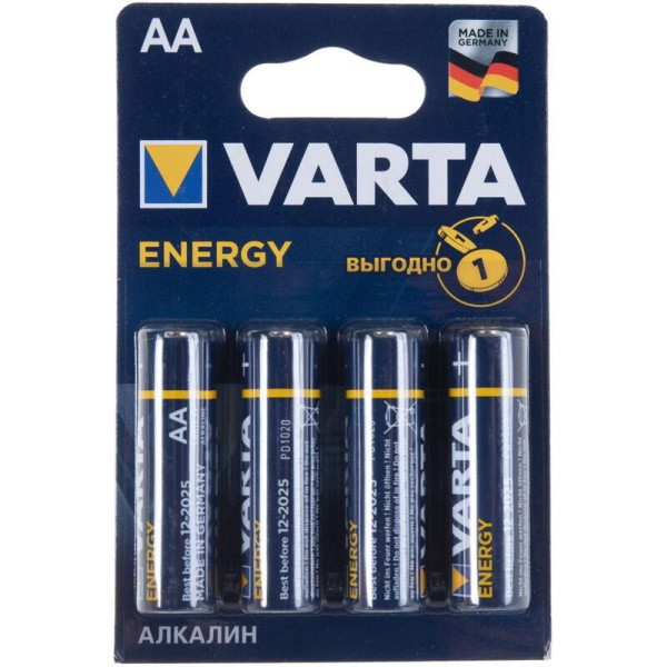 Батарейка AA пальчиковая Varta Energy (4 штуки в упаковке, 4106213414)