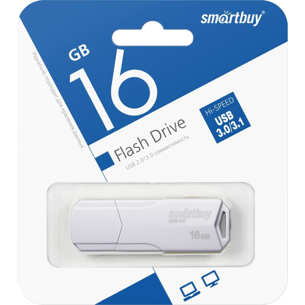 Флешка USB 3.0 16 ГБ Smartbuy Clue (SB16GBCLU-W3)