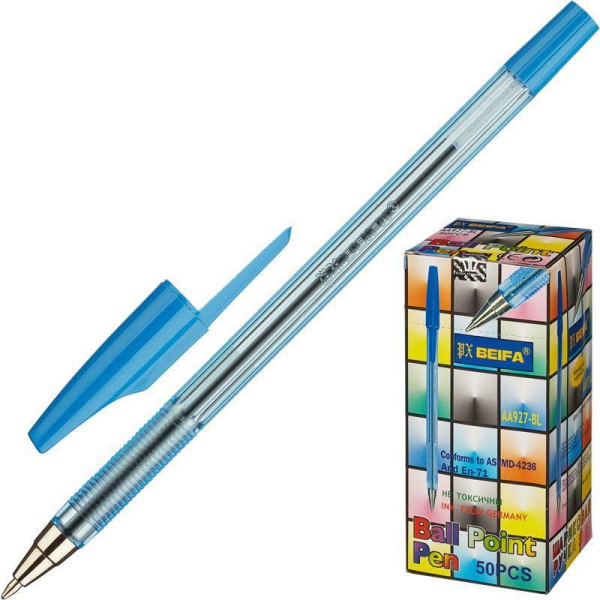 Ручка шариковая Beifa AA 927 синяя (толщина линии 0.5 мм)