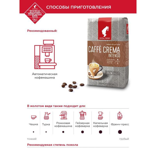 Кофе в зернах Julius Meinl Caffe Crema Intenso 1 кг