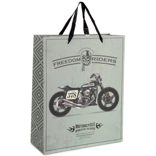 Пакет подарочный ламинированный Мотоцикл (32X26X10 см)