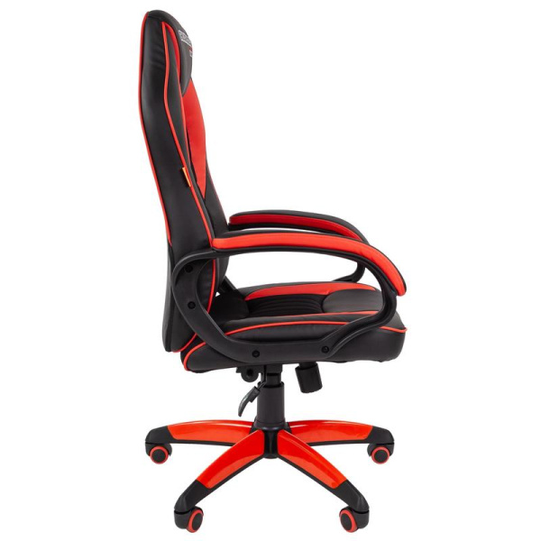 Кресло игровое Chairman Game 16 красное/черное (экокожа/ткань, пластик)