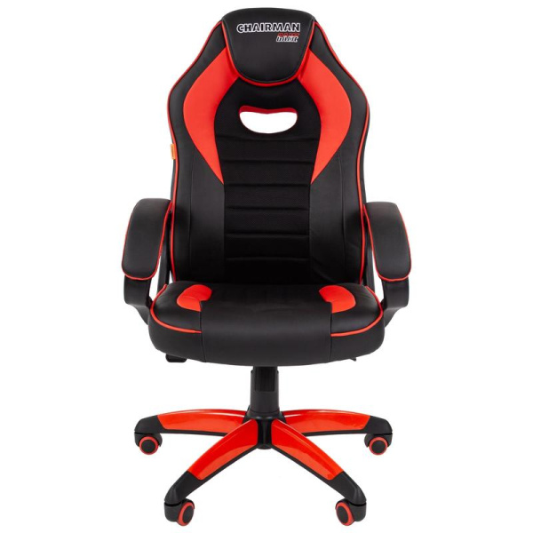 Кресло игровое Chairman Game 16 красное/черное (экокожа/ткань, пластик)