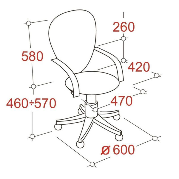 Кресло офисное Easy Chair 223 серое (ткань, металл)