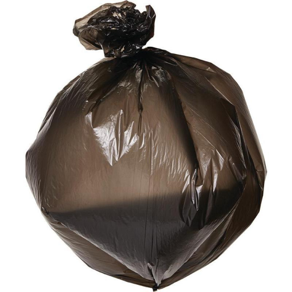 Мешки для мусора на 60 литров Комус черные (10 мкм, в рулоне 30 штук, 58x68 см)