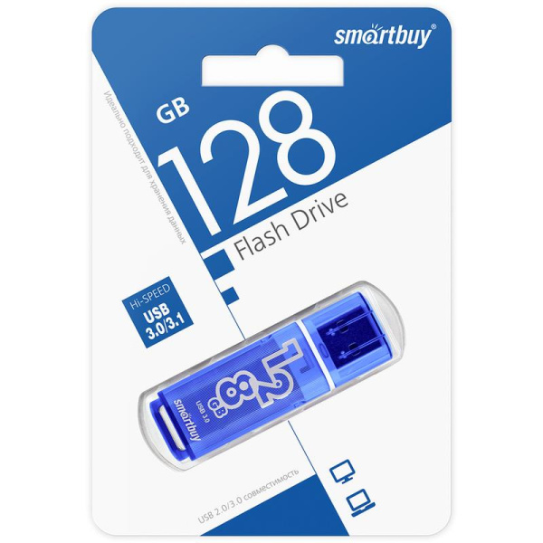 Флеш-память USB 3.1 Gen 1 128 ГБ Smartbuy Glossy (SB128GBGS-DB)