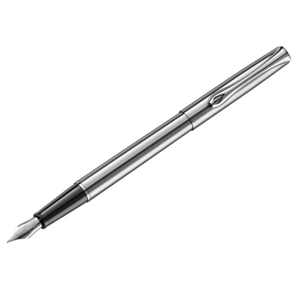 Ручка перьевая Diplomat Traveller stainless steel M цвет чернил синий цвет корпуса серебристый (артикул производителя D10059004)