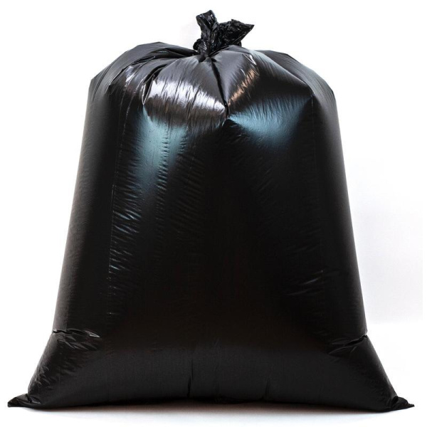 Мешки для мусора на 180 литров черные Mirpack (100 мкм, в рулоне 10 штук, 93х110 см)
