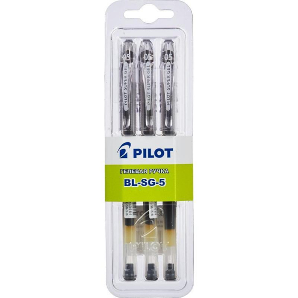 Ручка гелевая PILOT BL-SG5 однораз.черная 0,3мм 3шт/бл Япон