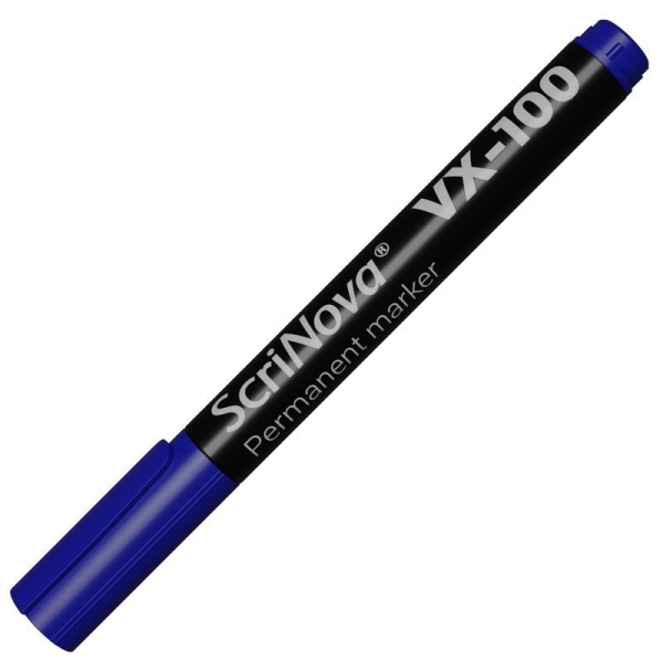 Маркер перманентный ScriNova VX-100 синий (толщина линии 1-3 мм)