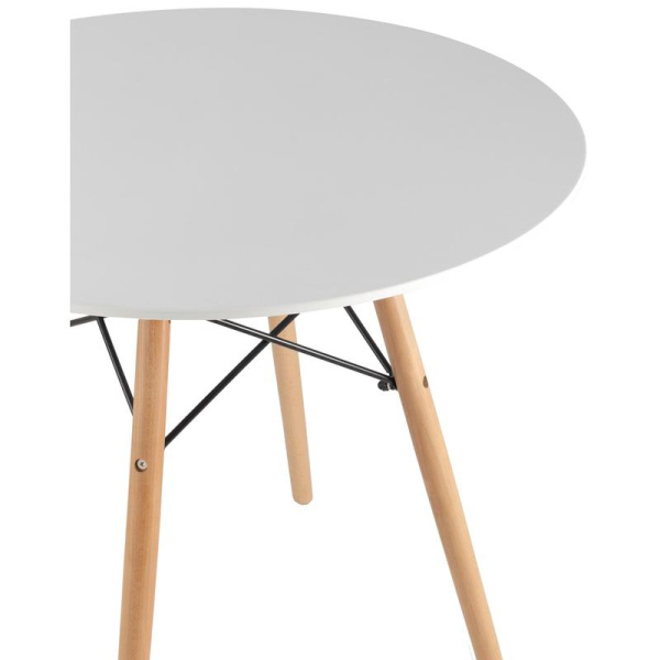 Стол обеденный Eames DSW (круглый, белый/светлый дуб, d800х720 мм)