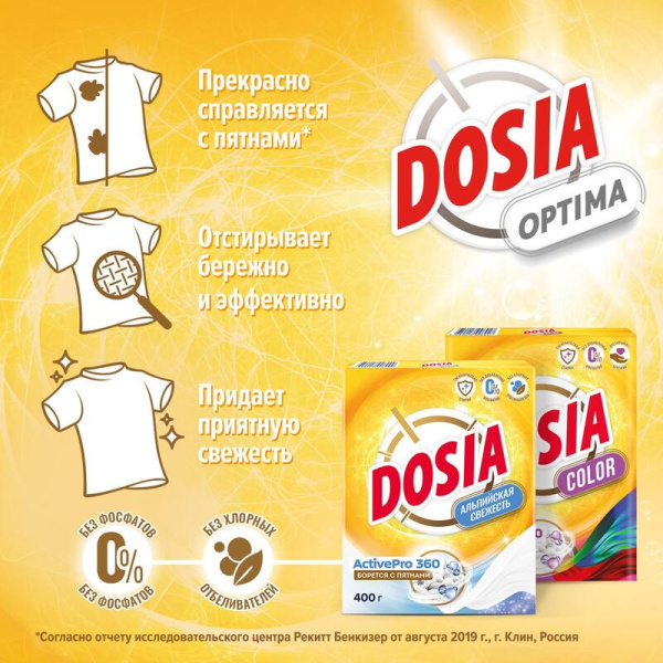 Порошок стиральный Dosia Optima Альпийская Свежесть 400 г