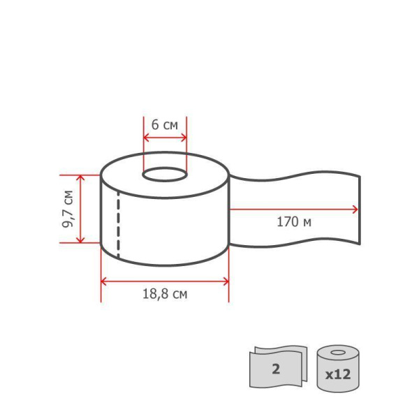 Туалетная бумага в рулонах Tork Premium T2 120243 2-слойная 12 рулонов по 170 метров