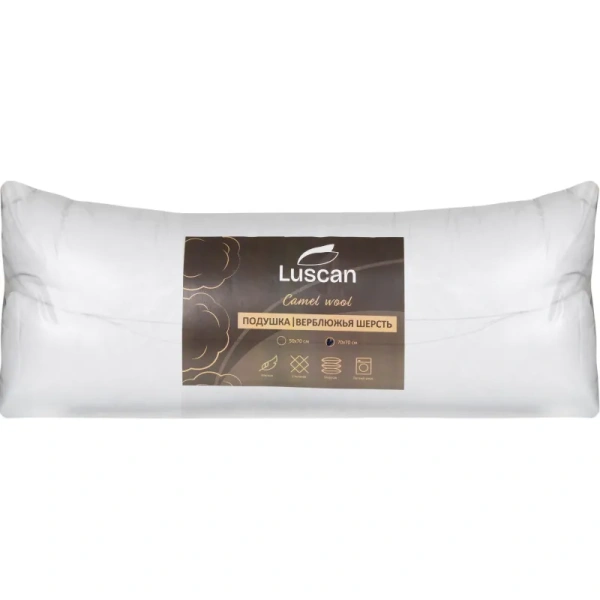 Подушка Luscan 70х70 см верблюжья шерсть и полиэфирное  волокно/микрофибра Подушка Luscan 70х70 см верблюжья шерсть и полиэфирное  волокно/микрофибра