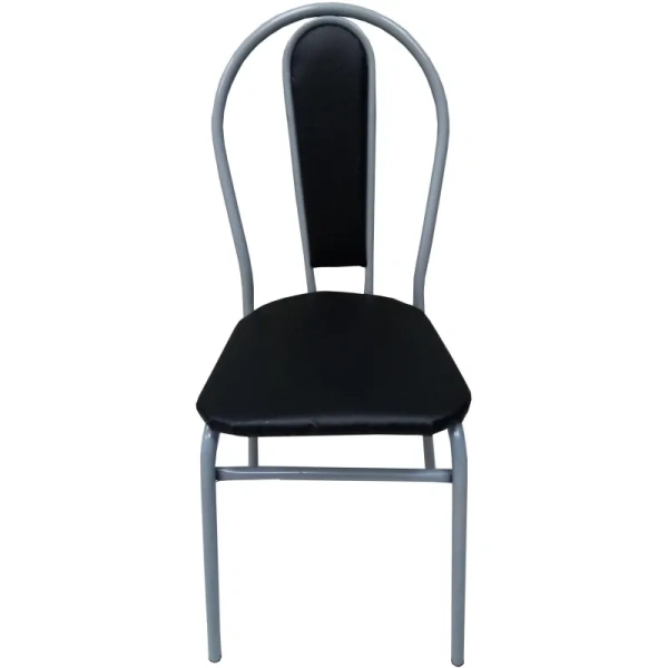 Стул обеденный чёрный (искусственная кожа, металл) Стул обеденный чёрный (искусственная кожа, металл)