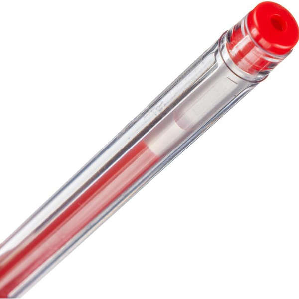 Ручка гелевая неавтоматическая Deli красная (толщина линии 0.35 мм)
