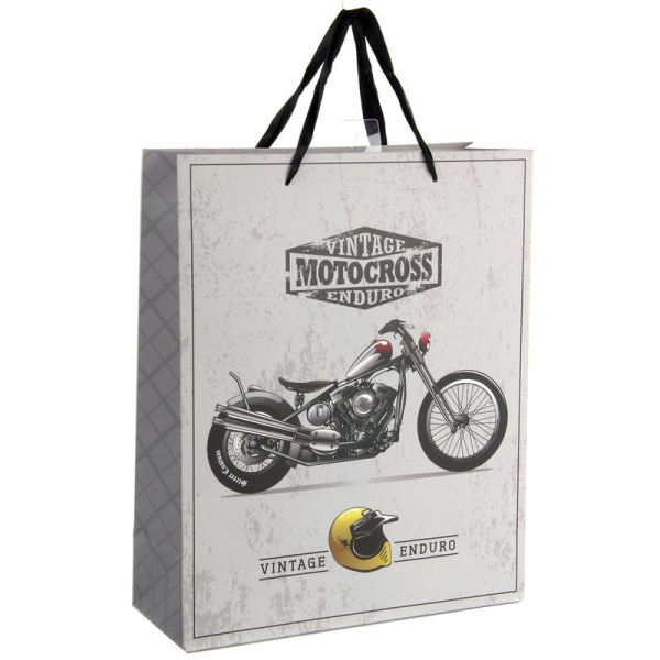 Пакет подарочный ламинированный Мотоцикл (32X26X10 см)