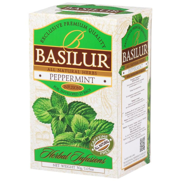Чай подарочный Basilur пакетированный травяной Перечная мята 25  пакетиков
