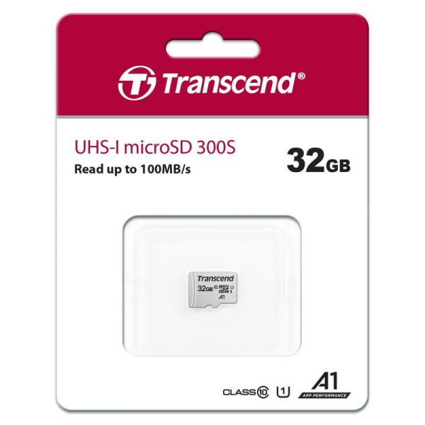 Карта памяти 32 ГБ microSDHC Transcend 300S Class 10 UHS-I (TS32GUSD300S)