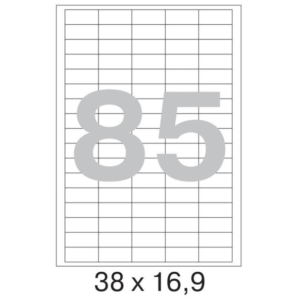 Этикетки самоклеящиеся ProMega Label белые 38х16.9 мм (85 штук на листе А4, 100 листов в упаковке)