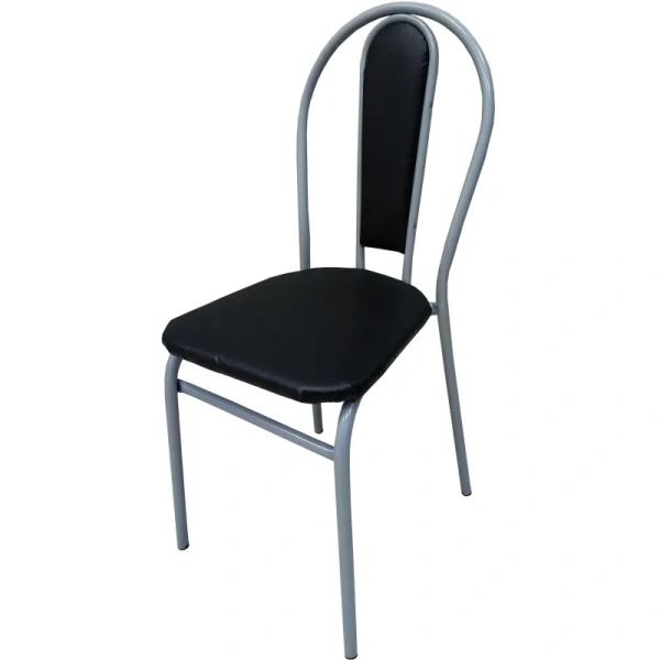 Стул обеденный чёрный (искусственная кожа, металл) Стул обеденный чёрный (искусственная кожа, металл)
