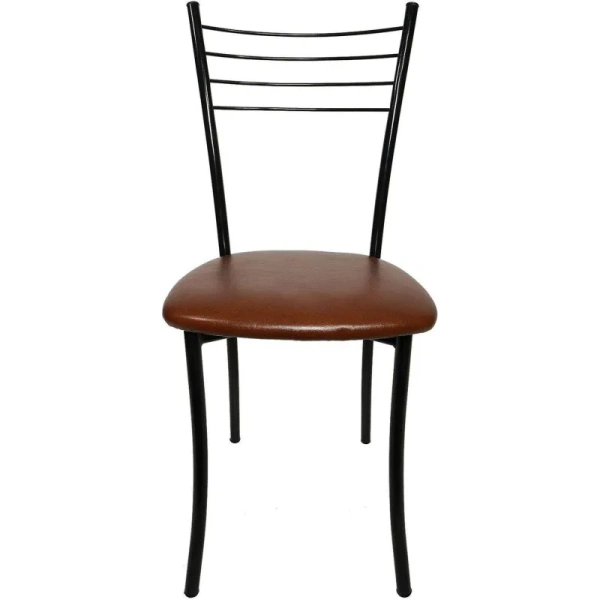 Стул обеденный Бистро lite коричневый мерц/черный глянец (искусственная  кожа, сталь) Стул обеденный Бистро lite коричневый мерц/черный глянец (искусственная  кожа, сталь)